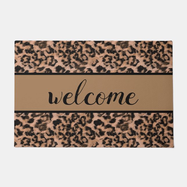 Tapete Leopardo - impressão de animais com impressão (Frente)