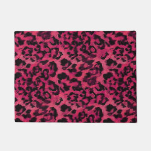 Tapete Leopardo rosa claro e de manchas pretas