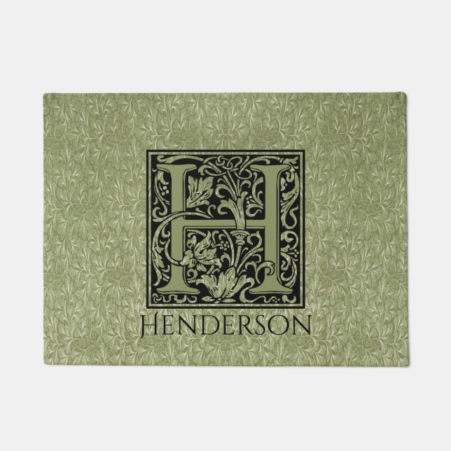 Tapete Letra H Primeira Letra Monograma Personalizada (Frente)