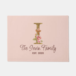 Tapete Letra Personalizada I Dourado Folheado Rosas Rosa 