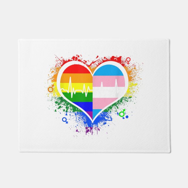 Tapete LGBT Pulsação EKG Camisa Gay Lésbica Transgênero L (Frente)