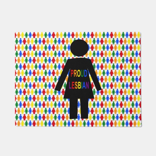 Tapete LGBTQ Silhouette Lésbica e Damas Arco-Íris (Frente)