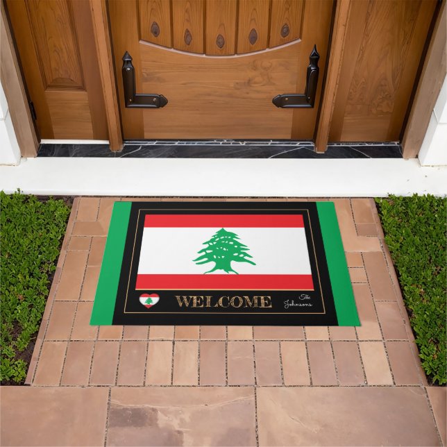 Tapete Líbano e Libanês Flag house mats /esportivos Bem-v (Ar livre)