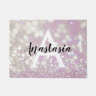 Tapete Lilás Girly Brilho Glitter Faíscas Monograma Nome