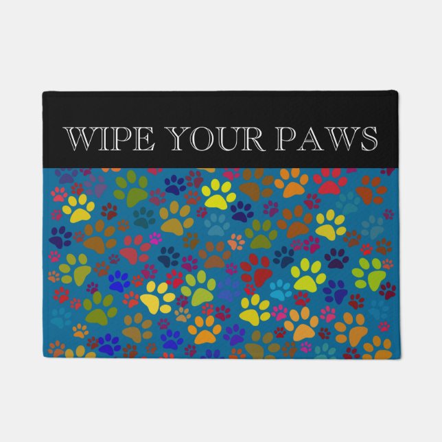 Tapete Limpe seu teste padrão do impressão da pata do (Frente)