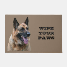 Tapete LIMPE SUAS PAWS, humor de German shepherd,