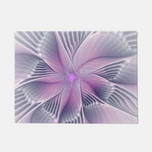 Tapete Linda Flor Rosa Arte Abstrato Fractal Moderno