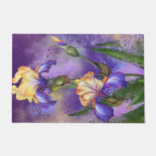 Tapete Linda pintura de arte roxa com flor gigante