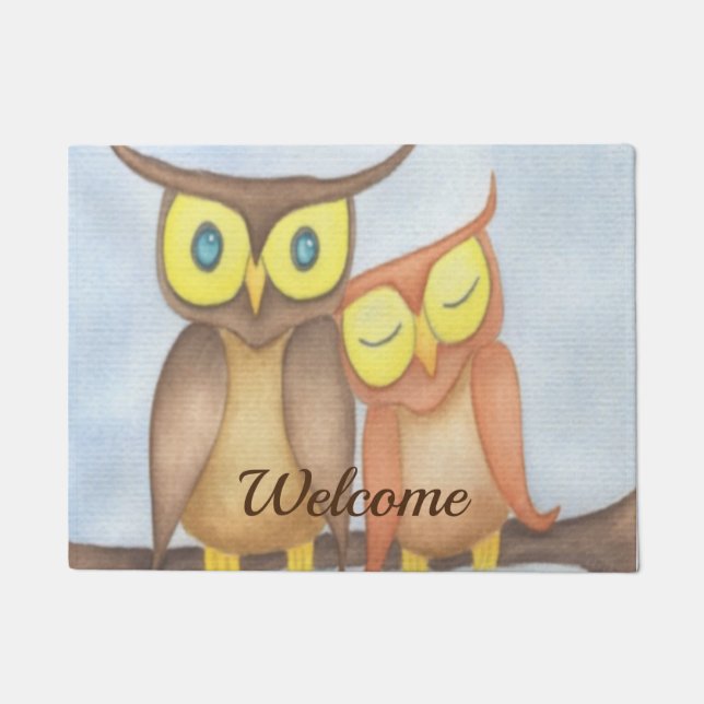 Tapete Linda Watercolor Owl Lovers (Frente)