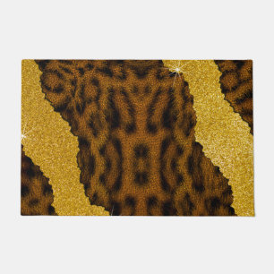 Tapete Lindo Estampa de Animal de Couro Leopardo com Bril