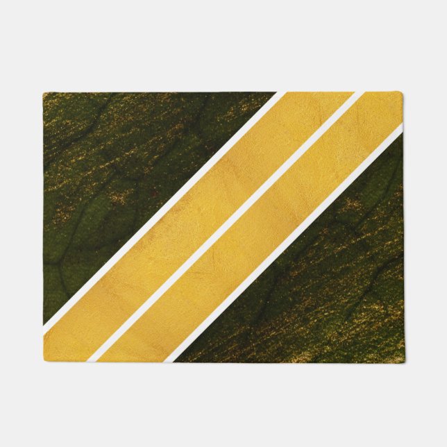 Tapete Linhas brancas Douradas verdes (Frente)