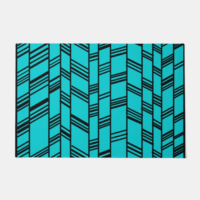 Tapete Linhas Deco de Arte Azul (Frente)