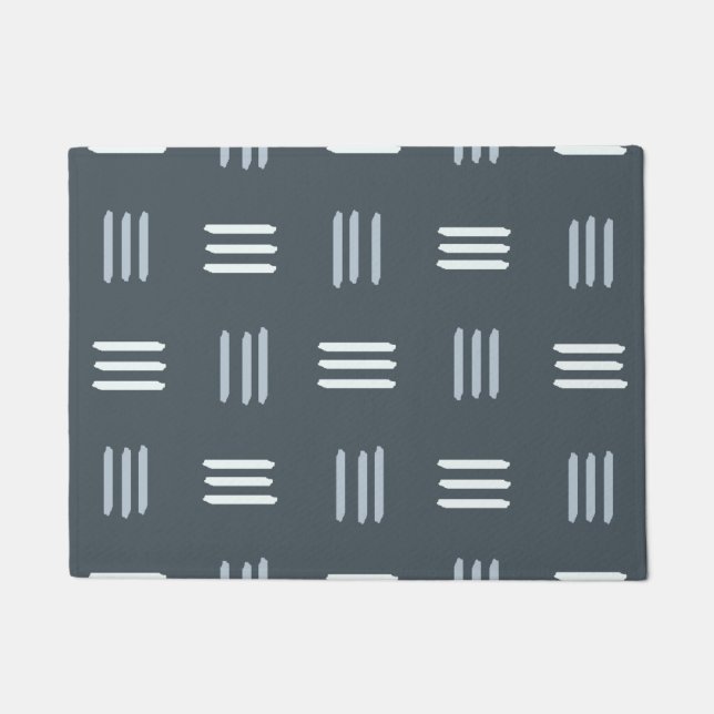 Tapete Linhas Padrão Modernas do meio século (Slate) (Frente)