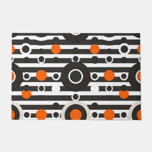 Tapete Listra de Círculo Retro Laranja Preto