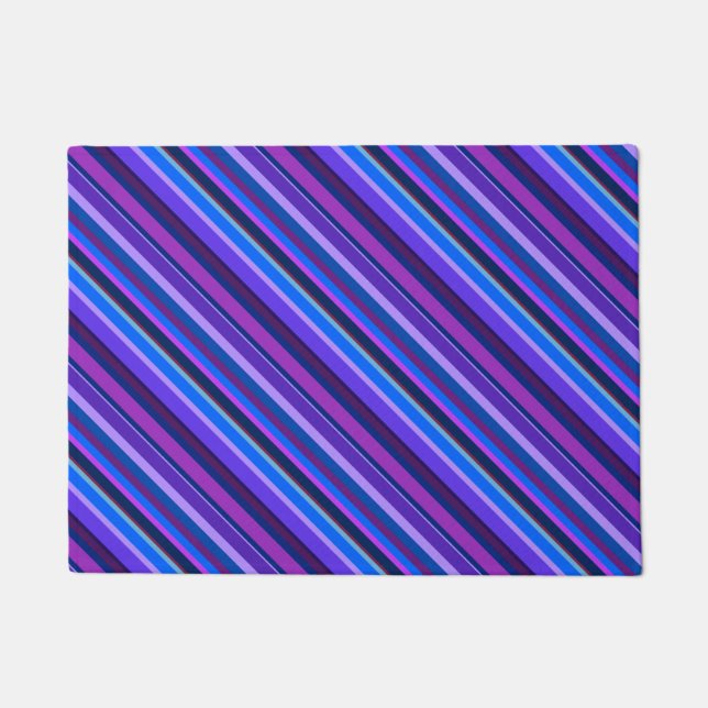 Tapete Listras diagonais em azul e roxo (Frente)