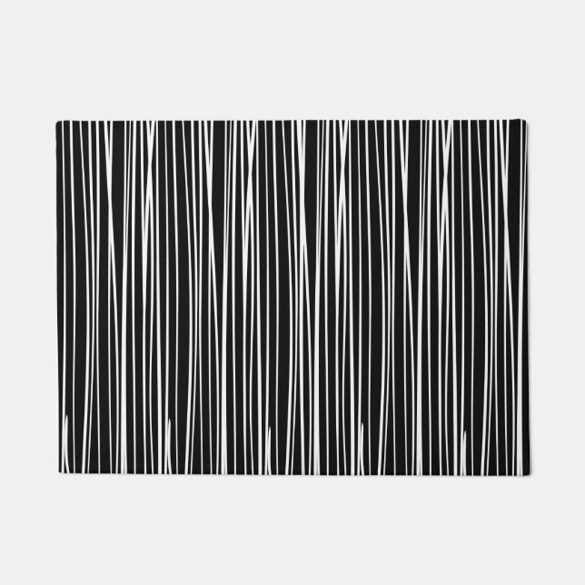 Tapete Listras Modernas Pretas e Brancas (Frente)