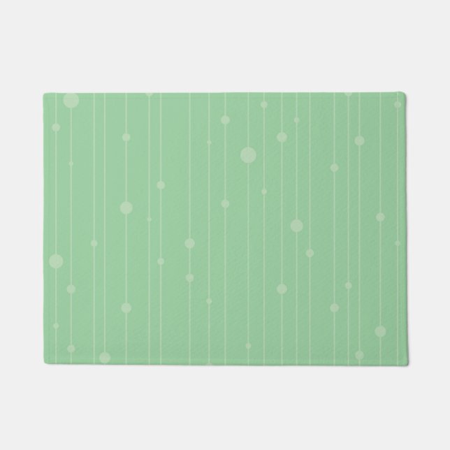 Tapete Listras simples e pontos verde-menta moderno (Frente)