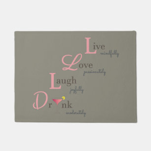Tapete Live Love Laugh beba uma porteira rosa positiva fe