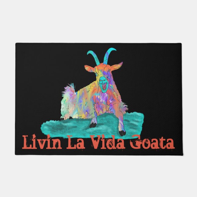 Tapete Livin La Vida Goata Engraçado Gritando Design (Frente)