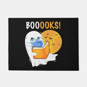 Tapete Livros de Halloween Ghost lendo livros e vestindo