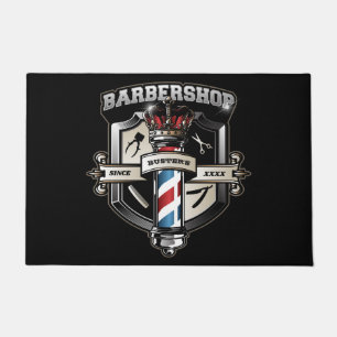 Tapete Logotipo clássico da barbearia Personalize 24" x