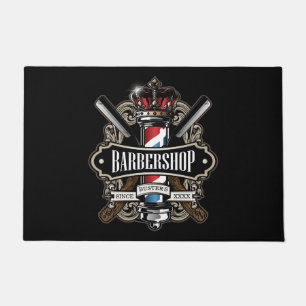 Tapete Logotipo de barbearia legante personalize 24" x 36