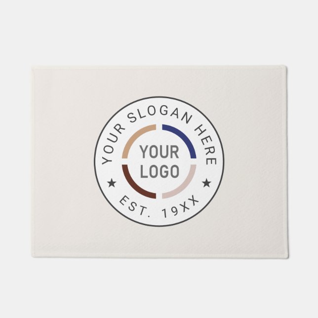 Tapete Logotipo Personalizado do Ivory Round Porta Comerc (Frente)