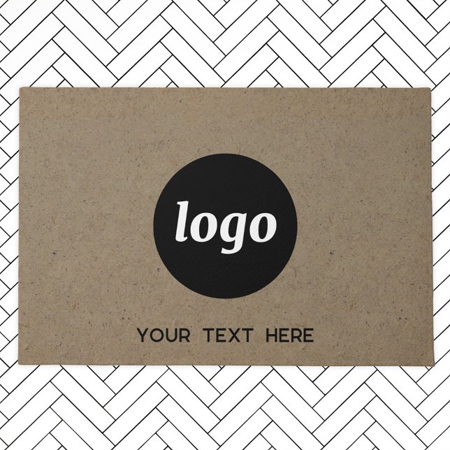 Tapete Logotipo Simples Com Empresa De Texto (Logo and custom text promotional business doormat)