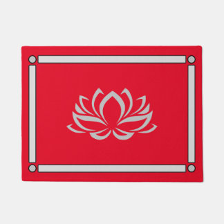 Tapete Lotus prateado em Cherry Doormat