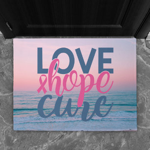 Tapete Love Hope Cure Pasta Pintada Mão Pintada Praia