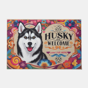 Tapete Love Lives Here - Siberian Husky Dog Welcome