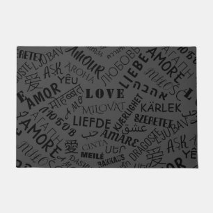 Tapete Love Text Doormat Multilingual - Escolher Cores