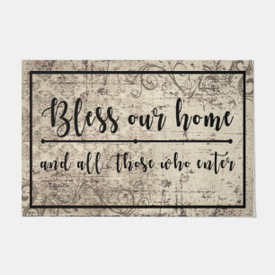 Tapete Lovely Quotes Mat, Bless this Home Rug