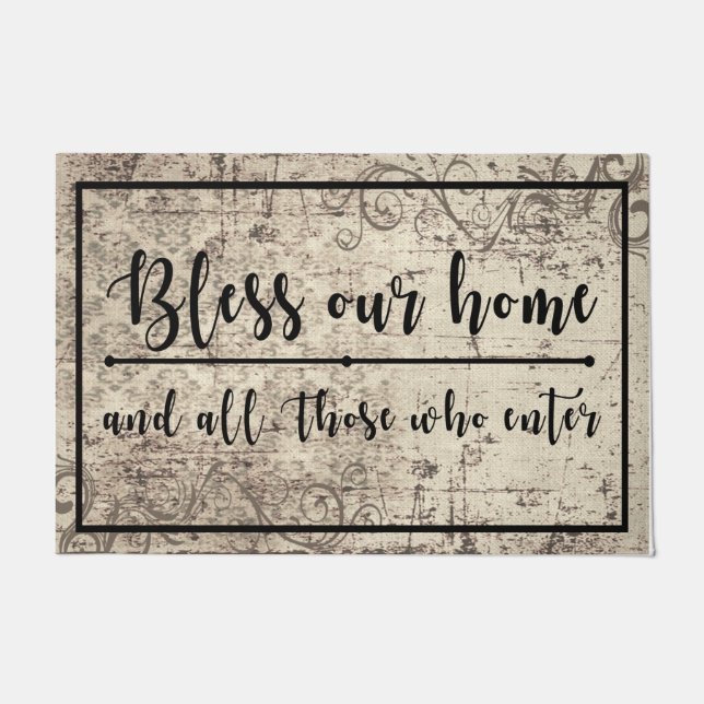 Tapete Lovely Quotes Mat, Bless this Home Rug  (Frente)