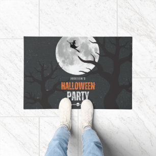 Tapete Lua Cheia de Halloween Preta e Laranja