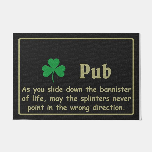 Tapete Lucky Leaf Doormat, Simples Citações Mat (Frente)