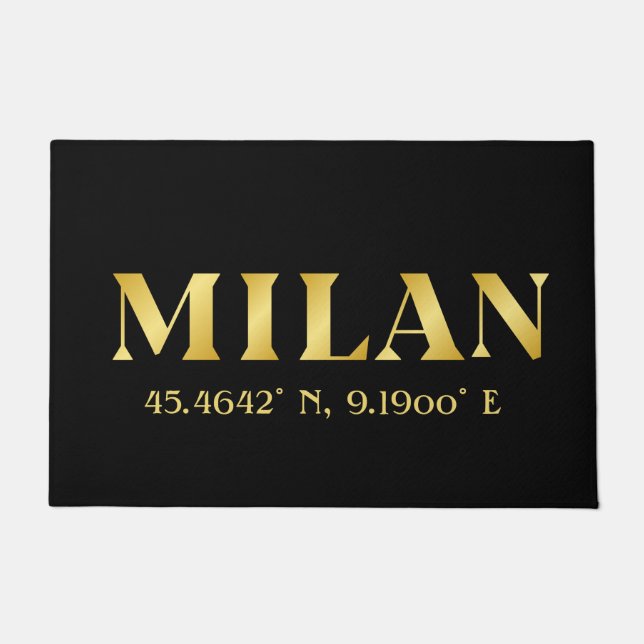 Tapete Lux Dourado Milan Latitude & Longitude Black (Frente)