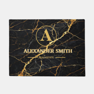 Tapete Luxury Black Marble Gold Monogram Business Brand