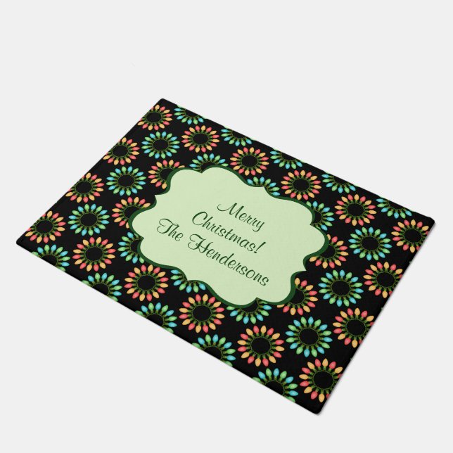 Tapete Luzes de Natal em Círculos Coloridos (Inclinado)