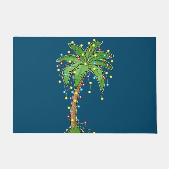 Tapete Luzes de Natal Palm Tree Beach Funny Tropical (Frente)