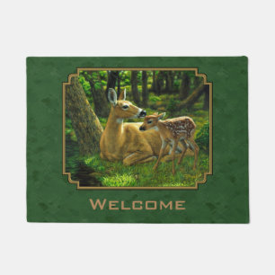 Tapete Madre Deer e Fawn Forest Green
