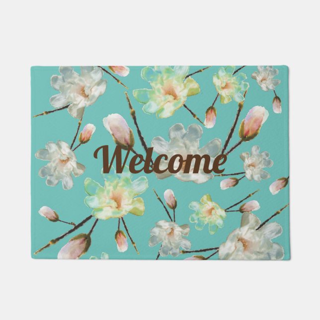 Tapete Magnolia Pattern Welcome Doormat (Frente)