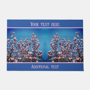 Tapete Magnolia Rosa Blossomo Céu Azul Personalizado