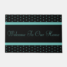 Tapete Mala de boas-vindas à Bolinhas de chá divertida