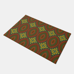 Tapete Mala de Boi de Pet Bowl, Verde Vermelho e Amarelo