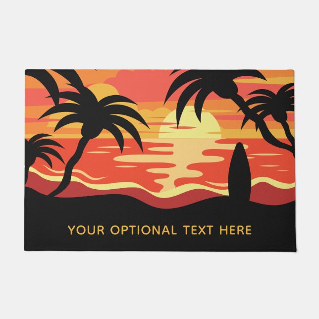 Tapete Mala de porta de texto personalizada Tropical Suns (Frente)