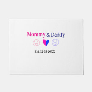Tapete Mamãe & Papai novos pais adicionar nome data coraç