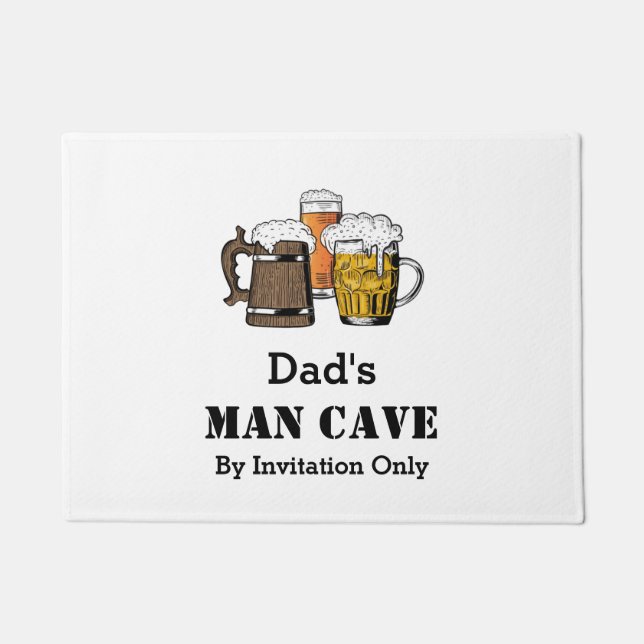 Tapete MAN CAVE Novelty Três Cervejas PERSONALIZÁVEIS (Frente)