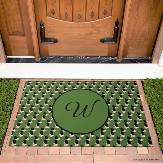 Tapete Manchas de Macha Derretidas por Sorvete irresistív (Irresistible Ice Cream Melted Macha Sprinkles Doormat by Adiela Akoo -customize with classy initial)