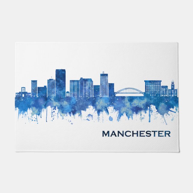 Tapete Manchester New Hampshire Skyline Blue (Frente)